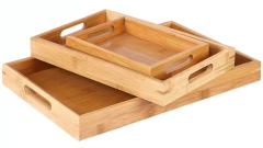 BANDEJA "VALSEN" RECTANGULAR "M" BAMBOO CON ASAS #2 en internet