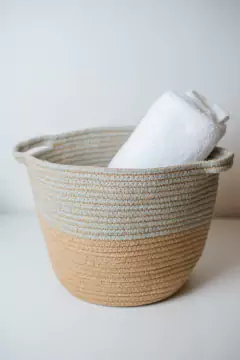 CESTO "NAKAM YUTE" COMBINADO "L" BEIGE/GRIS