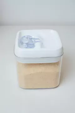 FRASCO "TREVI" CUADRADO "M" CON TAPA HERMETICO DE ACRILICO - Marian - Todo Organizado