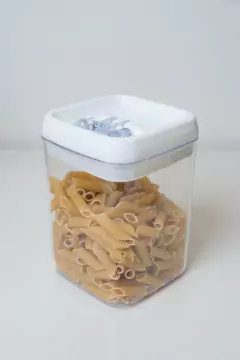 FRASCO "TREVI" CUADRADO "L" CON TAPA HERMETICO DE ACRILICO