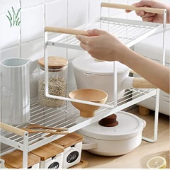 ESTANTE "ZIKKE" DE METAL CON MANIJAS DE MADERA "M"