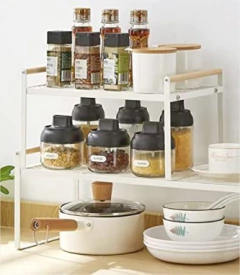 ESTANTE "ZIKKE" DE METAL CON MANIJAS DE MADERA "M" - comprar online