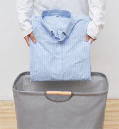 CESTO LAUNDRY NORDICO GRIS TELA IMPERMEABLE - Marian Todo Organizado