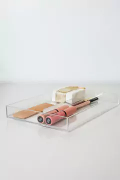 BANDEJA "CLEAR" BIJOU DE ACRILICO "L" CON DIVISION - Marian Todo Organizado