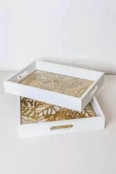 BANDEJA "KIRBY" DE MADERA BLANCA CON HOJAS CALADAS "L" en internet