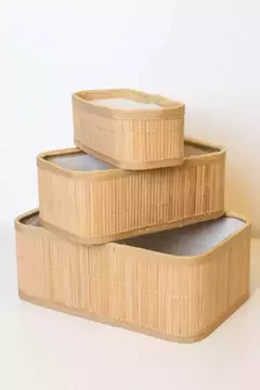 SET x3 CANASTOS "MALAGA" DE BAMBOO - comprar online