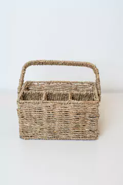 ORGANIZADOR “GLAM” SEAGRASS NATURAL PARA CUBIERTOS Y UTENSILLOS - Marian Todo Organizado