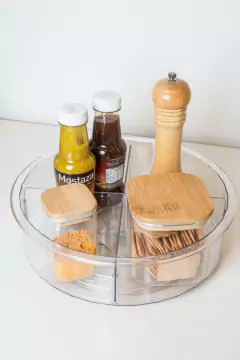 BANDEJA GIRATORIA "CLEAR SUSAN" XL CON DIVISIONES REMOVIBLES