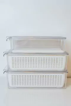 ORGANIZADOR "AYMARA PLUS XL" PARA HELADERA CON TAPA Y REJILLA - Marian - Todo Organizado