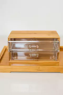 CAJONERA "ISABELLA BEAUTY" DE ACRILICO MAS BAMBOO CON 2 CAJONES - comprar online