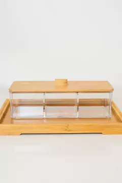 CAJA DE ACRILICO “ISABELLA BEAUTY” CON 3 DIVISIONES Y TAPA - tienda online