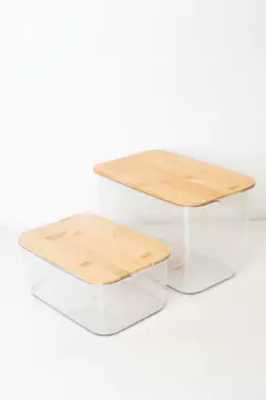 CAJA DE ACRILICO "ISABELLA BEAUTY" CON TAPA DE BAMBOO XXL en internet