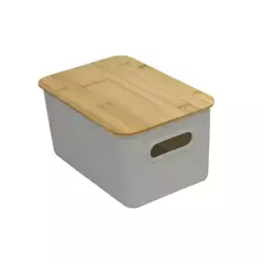 CAJA "MALMO" RECTANGULAR "S" CON TAPA BAMBOO - comprar online