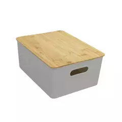 CAJA "MALMO" RECTANGULAR "M" TAPA BAMBOO - comprar online