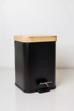 CESTO "NORDICO" CUADRADO 3L DE RESIDUOS CON PEDAL Y TAPA DE MADERA - comprar online