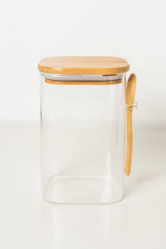 FRASCO HERMETICO "CAPRI" DE VIDRIO "M" CON CUCHARITA - tienda online