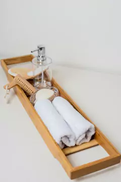 BANDEJA / ESTANTE "VALSEN" ORGANIZADOR PARA BAÑERA DE BAMBOO - Marian - Todo Organizado