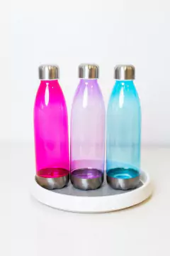 BOTELLA DE PLASTICO CON TAPA Y BASE DE ACERO - Marian Todo Organizado