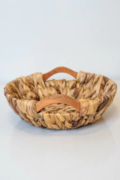 CANASTO "ZUMAYA" CON MANIJAS DE MADERA "S" - tienda online