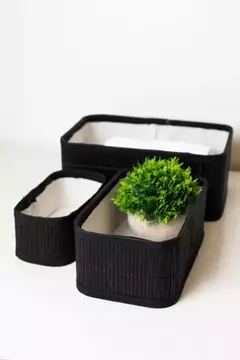 SET x3 CANASTOS "MALAGA" DE BAMBOO - tienda online