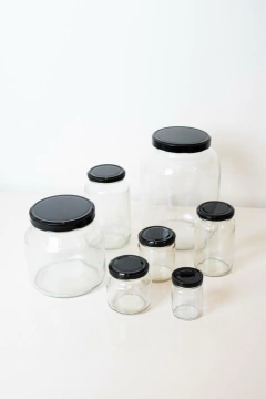 SET x10 FRASCOS "MINI" DE VIDRIO "VIENA" CON TAPA METALICA - comprar online