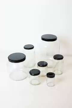 FRASCO "L" DE VIDRIO "VIENA" CON TAPA METALICA - comprar online