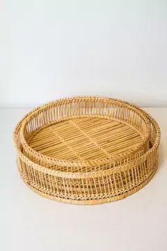 Imagen de BANDEJA "HONOLULU" REDONDA NATURAL DE BAMBOO
