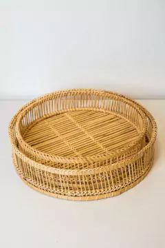 BANDEJA "HONOLULU" REDONDA NATURAL DE BAMBOO - tienda online