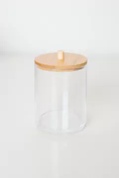 ORGANIZADOR "ISABELLA BEAUTY" PORTA HISOPOS / ALGODON "S" CON TAPA DE BAMBOO - Marian Todo Organizado