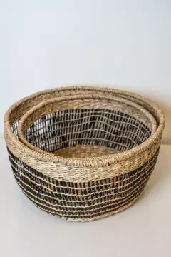 CANASTO "REX" NATURAL CON NEGRO "S" REDONDO - tienda online