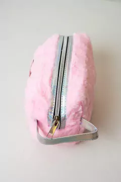 PORTA COSMETICOS "LOVE" ROSA CON CIERRE Y MANIJA - comprar online