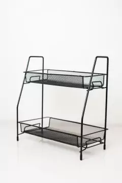 ORGANIZADOR / REPISA "SAYURA" DE 2 PISOS NEGRO XL - comprar online