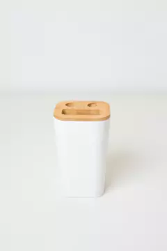 VASO BLANCO "NORDICO SQUARE" CON DIVISIONES PARA CEPILLOS - comprar online