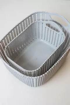 CANASTO "EILAT" TRENZADA "M" CON ASAS - tienda online