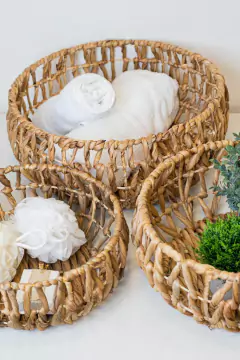 CANASTO DE MESA "MARTINIQUE" DE FIBRAS NATURALES "L" - Marian Todo Organizado