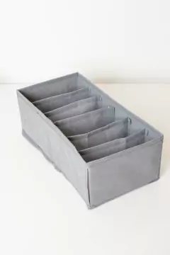 ORGANIZADOR DE TELA "FIKA" RECTANGULAR 6 DIVISIONES GRIS - Marian Todo Organizado