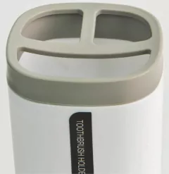 VASO PORTA CEPILLOS "JOACO" DE PLASTICO BLANCO Y GRIS - comprar online