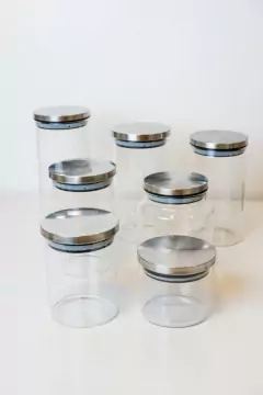 FRASCO HERMETICO "CADIZ" DE VIDRIO "M" CON TAPA DE ACERO #4 en internet