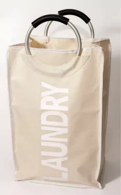 CESTO PARA ROPA "LAUNDRY" CON MANIJA DE ALUMINIO - comprar online