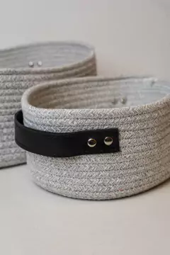 SET x2 CANASTAS "TAMAR" DE YUTE CON MANIJAS DE ECOCUEO - tienda online