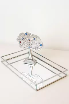 Imagen de BANDEJA ESPEJADA "YAGUI" RECTANGULAR PLATEADA "XL"