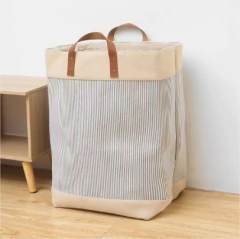 Imagen de CESTO LAUNDRY DE TELA "STRIPS" CON MANIJAS DECO