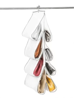 ORGANIZADOR DE CARTERAS COLGANTE DE TELA BLANCO en internet