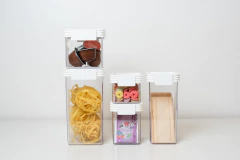 CONTENEDOR "AMALFI" HERMETICO DE ACRILICO "S" CON TAPA - Marian Todo Organizado