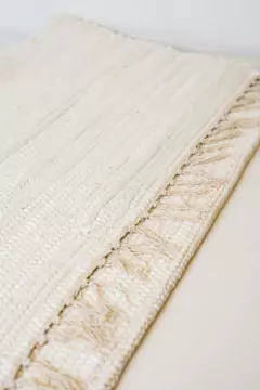 ALFOMBRA "ZAHARA" DE ALGODON CON FLECOS CRUDO - Marian - Todo Organizado