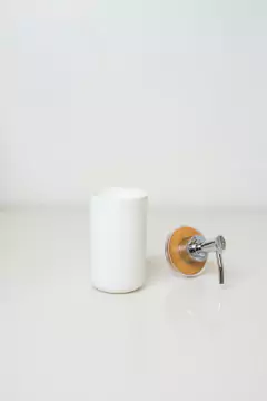 DISPENSER NORDICO BLANCO CON BAMBOO REDONDO - comprar online
