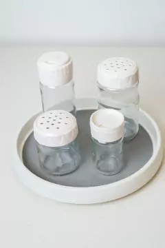 ESPECIERO DE VIDRIO "REGI" CON TAPA DE COLORES 210cc - Marian Todo Organizado