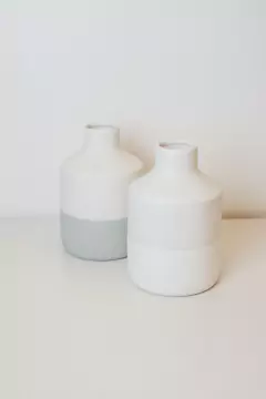 FLORERO "OPORTO" DE CERAMICA "M" BLANCO - tienda online
