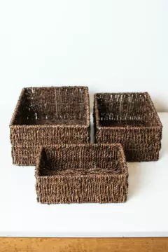 CANASTO "GLAMY" DE SEAGRASS RECTANGULAR "S"