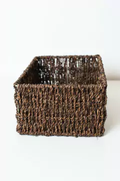 CANASTO "GLAMY" DE SEAGRASS RECTANGULAR "S" - comprar online